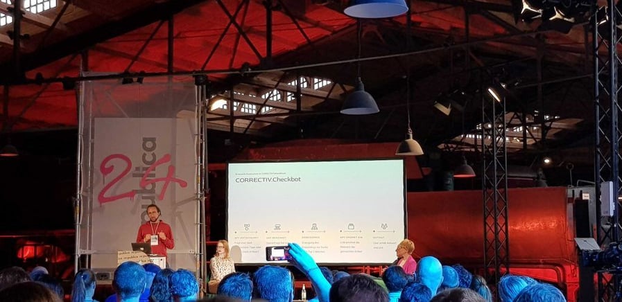 With the help of use cases, Caroline Lindekamp, Jochen Spangenberg and Benjamin Werner showed how AI can support us in fact-checking.