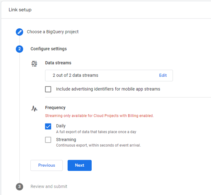 BigQuery-Stream_select_frequency