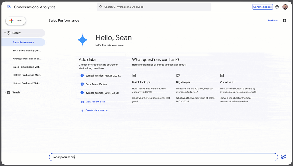 Gemini AI in Looker Studio Pro's Conversation Analytics section