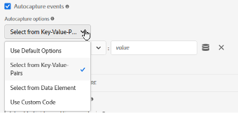 Autocapture key-value pair configuration fields